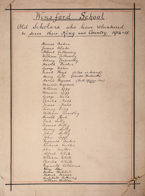 1914-15 Winsford School List
